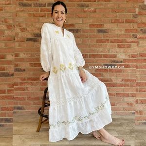 ZARA Beautiful Embroidered maxi dress